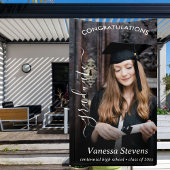 Elegant Script Calligraphy Photo Afstuderen Spandoek