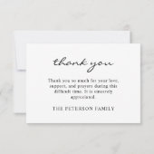 Elegant Script Calligraphy Photo Sympathy Funeral Bedankkaart (Achterkant)