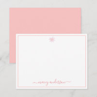 Elegant Script Calligraphy Pink Daisy