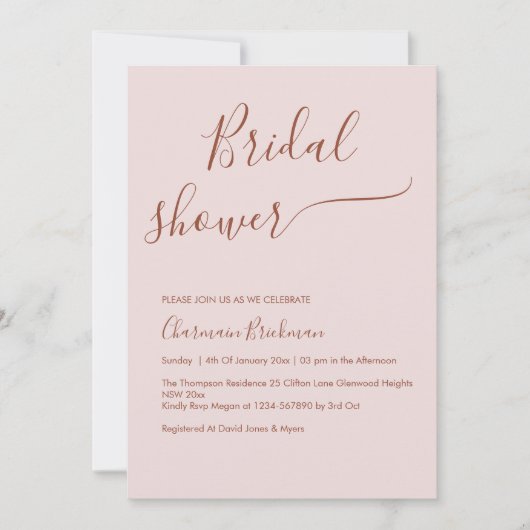 Elegant Script Calligraphy Romantic Vrijgezellenfe Kaart (Voorkant)