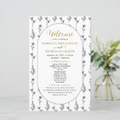 Elegant Script Calligraphy Wedding Program (Staand voorkant)