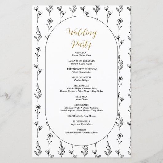 Elegant Script Calligraphy Wedding Program (Achterkant)