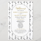 Elegant Script Calligraphy Wedding Program (Voorkant)