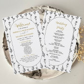 Elegant Script Calligraphy Wedding Program