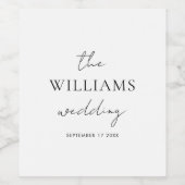 Elegant Script Calligraphy Wedding Wijn Etiket (Enkel label)