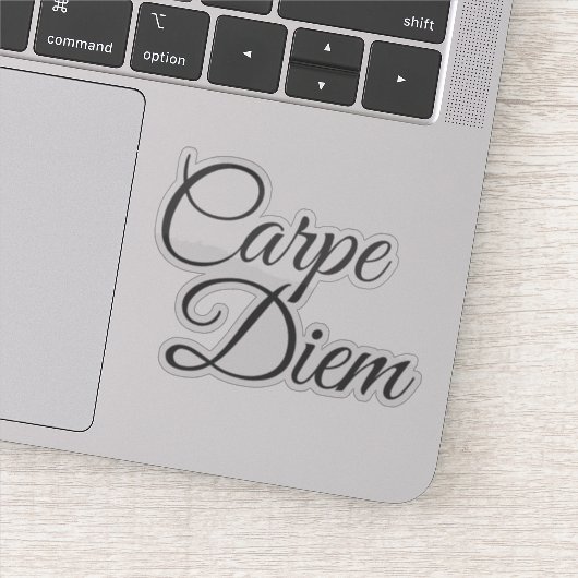 Elegant Script Carpe Diem Motivatie Sticker (Detail)