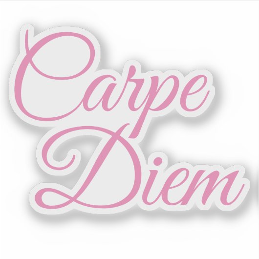 Elegant Script Carpe Diem Motivatie Sticker (Voorkant)