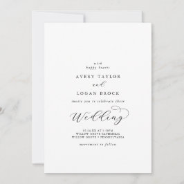 Elegant Script Casual Couple Hosting Wedding Kaart