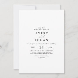 Elegant Script Casual Wedding Kaart