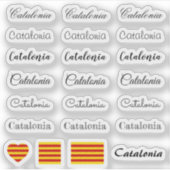 Elegant script Catalan, Catalonië/La Senyera Set Sticker (Voorkant)