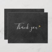 Elegant Script Chalkboard Business Dank u Kaart (Voorkant / Achterkant)