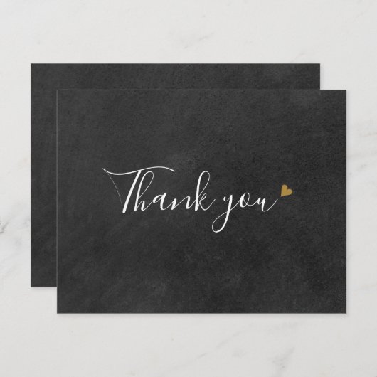 Elegant Script Chalkboard Business Dank u Kaart (Voorkant / Achterkant)