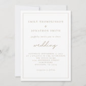 Elegant Script Champagne Gold Text Wedding Kaart (Voorkant)