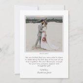 Elegant Script Charcoal Overlay 2-Photo Wedding Bedankkaart (Achterkant)
