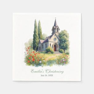 Elegant script Charmante kerk doopsel doop Servet
