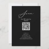 Elegant Script Chic Grey Repetisal Dinner QR code Kaart (Achterkant)