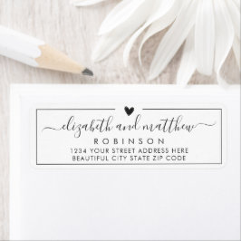 Elegant Script Chic Huwelijk Retour Adres Label