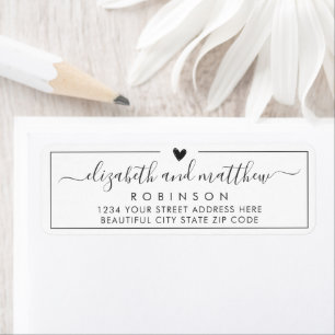 Elegant Script Chic Huwelijk Retour Adres Label