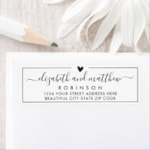 Elegant Script Chic Huwelijk Retouradres Label