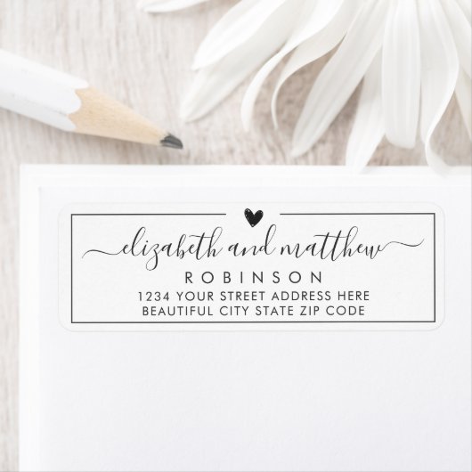 Elegant Script Chic Huwelijk Retouradres Label (Insitu)