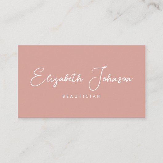 Elegant Script Chic Pink Photo QR-code Visitekaartje (Voorkant)