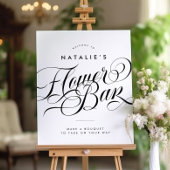 Elegant Script Chic Vrijgezellenfeest Flower Bar S Poster