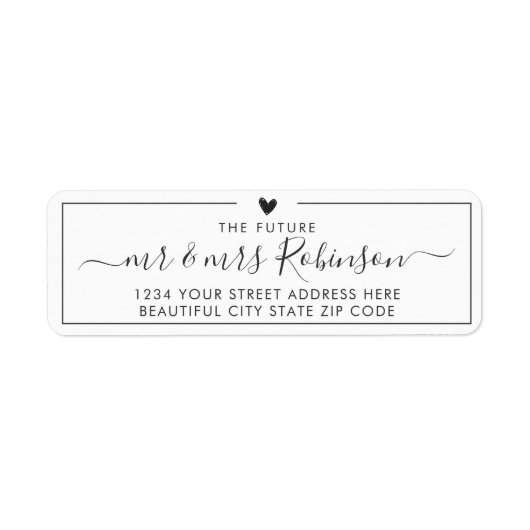 Elegant Script Chic Wedding Return Address Label (Voorkant)