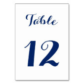 Elegant Script Chic White Navy Blue Wedding Party Kaart (Voorkant)