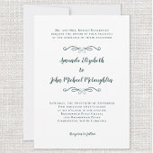 Elegant Script Chique Formele Bruiloft Smaragd Gro Kaart