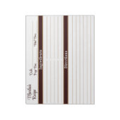 Elegant Script Chocolate Brown 8.5x11 Recepten Notitieblok (Linkerzijde)