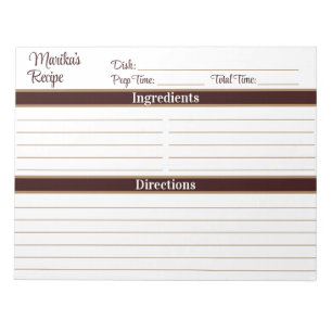 Elegant Script Chocolate Brown 8.5x11 Recepten Notitieblok