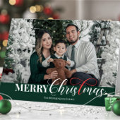 Elegant Script Christian Christmas Photo Folded  Feestdagen Kaart