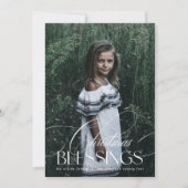 Elegant script Christmas Blessings Holiday Kaart (Voorkant)