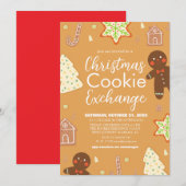 Elegant Script Christmas Cookie Exchange Party Kaart (Voorkant / Achterkant)