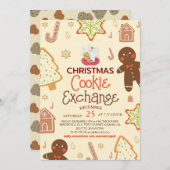 Elegant Script Christmas Cookie Exchange Party Kaart (Voorkant / Achterkant)