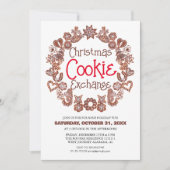 Elegant Script Christmas Cookie Exchange Party Kaart (Voorkant)