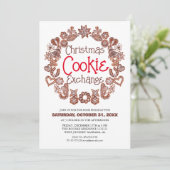 Elegant Script Christmas Cookie Exchange Party Kaart (Staand voorkant)