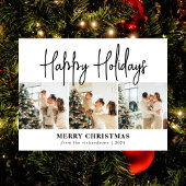 Elegant script Christmas Family Fotocollage Feestdagenkaart