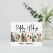 Elegant script Christmas Family Fotocollage Feestdagenkaart (Staand voorkant)