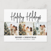 Elegant script Christmas Family Fotocollage Feestdagenkaart (Voorkant)