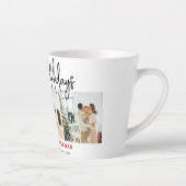 Elegant script Christmas Family Fotocollage Latte Mok (Rechts)