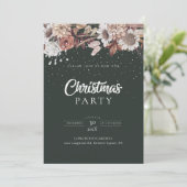 Elegant script Christmas Invitation Holiday Kaart (Staand voorkant)