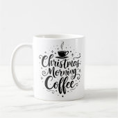 Elegant script Christmas Morning Coffee Mok (Links)