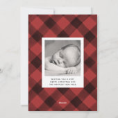 Elegant script Christmas Plaid 3 Fotocollage Feestdagenkaart (Achterkant)