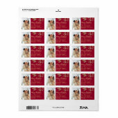 Elegant script Christmas Red Retour-adreslabel Etiket (Full Sheet)