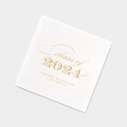 Elegant Script Class of 2024 Afstuderen Folie Servetten (Links)