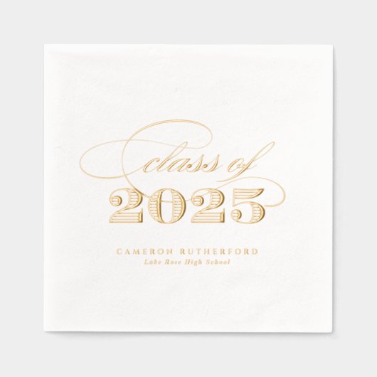 Elegant Script Class of 2025 Afstuderen Folie Servetten (Voorkant)