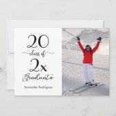 Elegant Script Class of Photo Graduation Party Kaart (Voorkant)