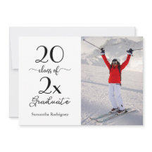 Elegant Script Class of Photo Graduation Party