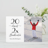 Elegant Script Class of Photo Graduation Party Kaart (Staand voorkant)